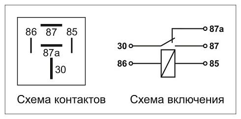 Схема подключения реле 411.3787-07